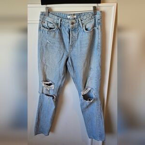 Grlfrnd Karolina High Rise Straight Distressed Jeans